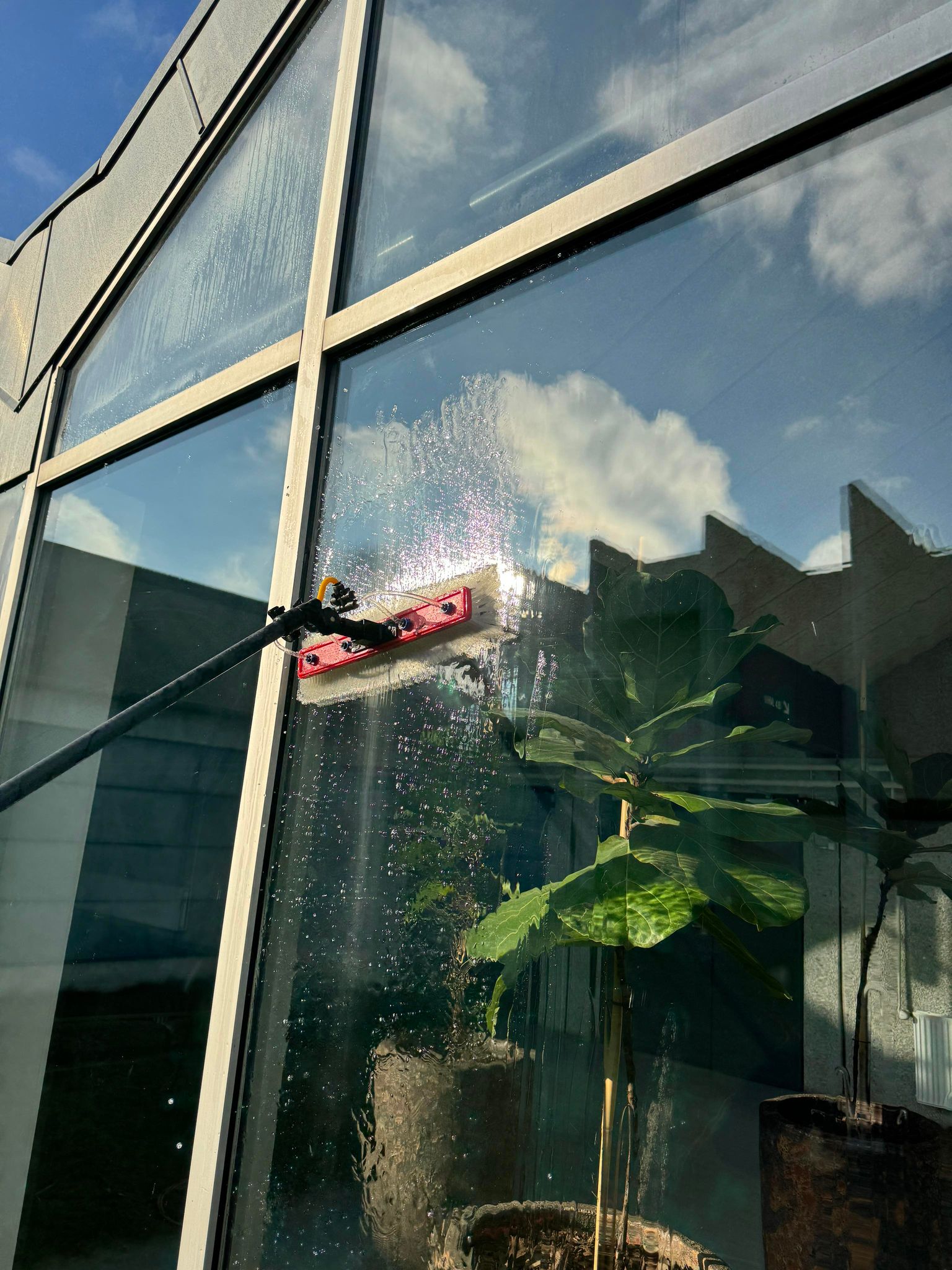 Vinduesvask med rentvandsanlæg hos privat kunde